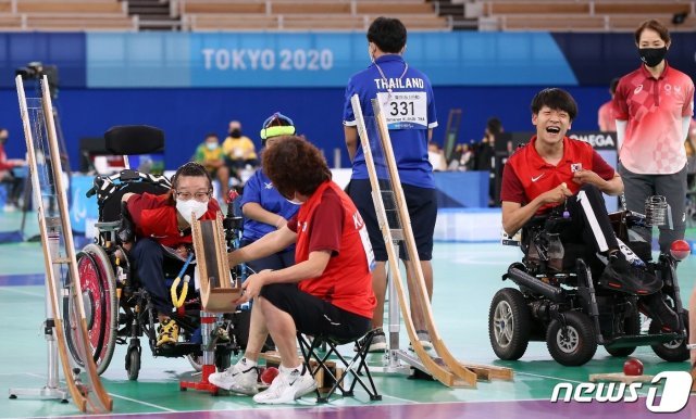 보치아 페어 대표팀은 2020 도쿄 패럴림픽 준결승에 진출, 홍콩과 격돌한다.(대한장애인체육회 제공) © 뉴스1