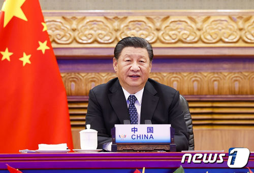 시진핑 중국 국가주석이 지난 9일 화상 방식으로 브릭스(BRICS) 정상회의에 참석했다.(중국 외교부 갈무리)