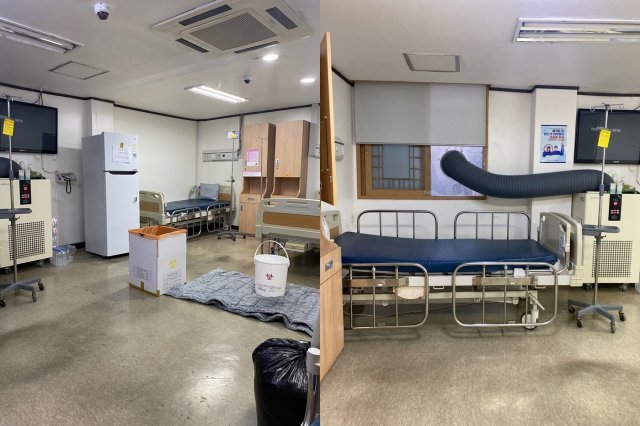 신종 코로나바이러스 감염증(코로나19) 확진 판정을 받은 신생아 4명이 산모와 함께 격리된 경기도 평택의 한 병원. (온라인 커뮤니티 갈무리) © 뉴스1