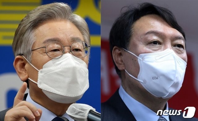 이재명 경기지사(왼쪽)와 윤석열 전 검찰총장 © 뉴스1