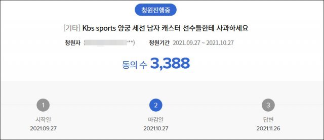 KBS에 올라온 청원. KBS시청자권익센터