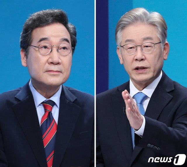 더불어민주당 대선 경선 후보인 이재명 후보와 이낙연 후보./뉴스1 © News1