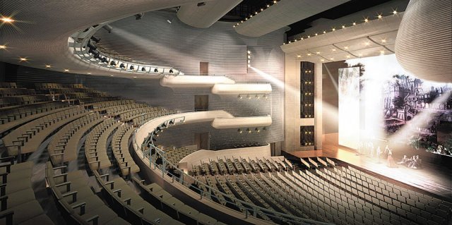 서울 강서구 마곡지구에 내년 10월 개관하는 LG아트센터의 대극장 ‘그랜드 시어터’. 오페라, 뮤지컬, 연극 등을 공연할 수 있는 1335석 규모의 다목적 공연장으로, 장르별로 적합한 음향을 구현할 수 있다. LG아트센터 제공