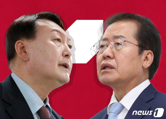 국민의힘 대선 경선 후보인 윤석열 전 검찰총장(왼쪽)과 홍준표 의원. © News1