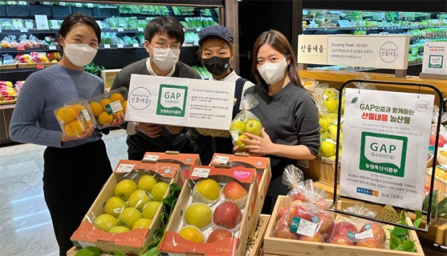 2021년 농산물우수관리(GAP) 인증 우수사례 유통부문(오프라인) 금상을 수상한 현대백화점 내 현대그린푸드 ‘산들내음’ 매장. 국립농산물품질관리원 제공