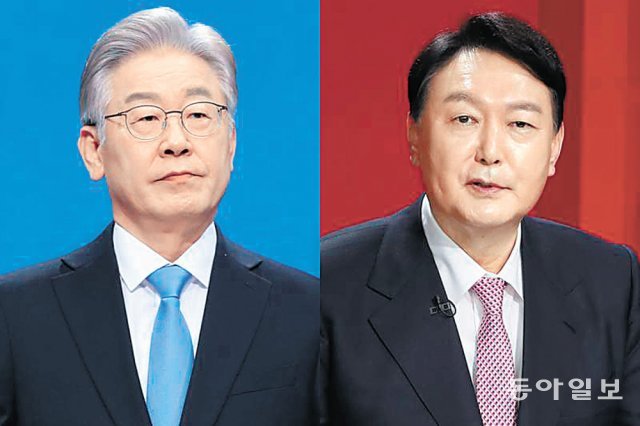 이재명 더불어민주당 대선 후보(왼쪽 사진)와 윤석열 국민의힘 대선 후보. 동아일보DB