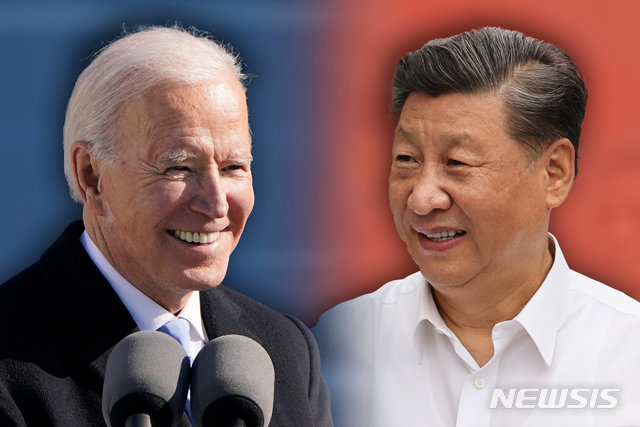 조 바이든 미국 대통령(왼쪽)과 시진핑(習近平) 중국 국가주석