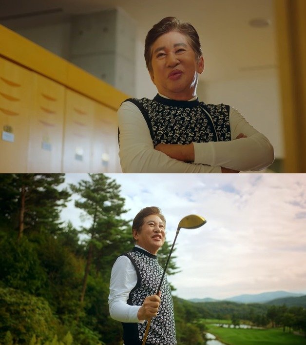 혼외임신 스캔들로 논란을 일으켰던 배우 김용건(76)이 골프클럽 모델로 나섰다. (유튜브 갈무리) © 뉴스1