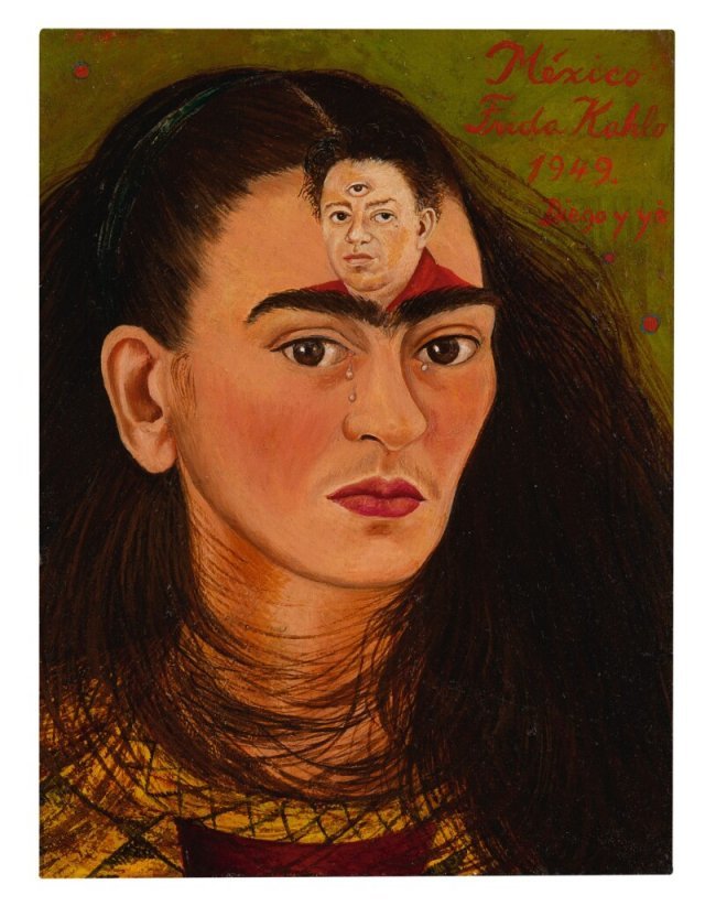 멕시코 화가 프리다 칼로(1907~1954)의 자화상 ‘디에고와 나(Diego and I)’. 사진=소더비 경매(Sotheby’s) 홈페이지 캡처