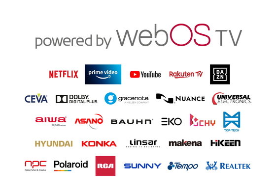 LG전자가 webOS TV 플랫폼 공급을 위해 협력하고 있는 글로벌 콘텐츠 및 기술 솔루션 파트너사 로고 모음. (LG전자 제공)© 뉴스1