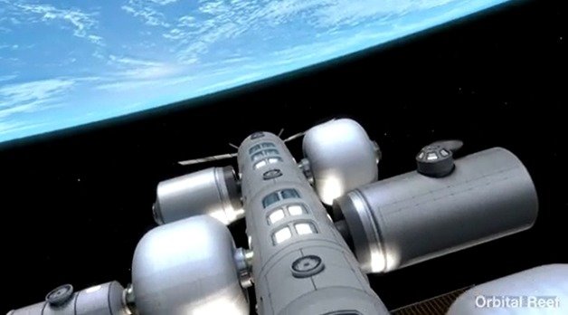 블루오리진이 10년안에 발사할 것을 목표로 하는 상업용 우주정거장 ‘오비탈 리프’.(블루오리진 홈페이지 갈무리)