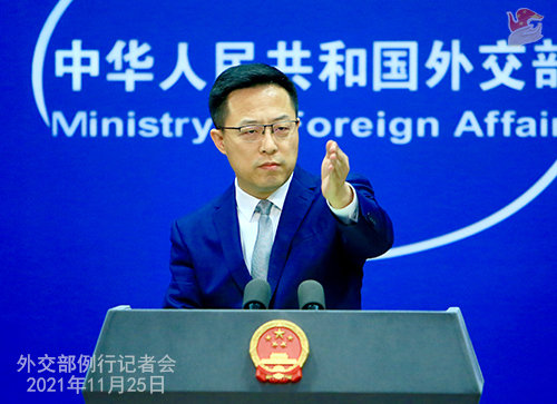 자오리젠 중국 외교부 대변인.(중국 외교부 홈페이지 갈무리)© 뉴스1
