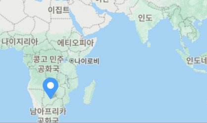 보츠와나 위치도 - 네이버 지도 갈무리