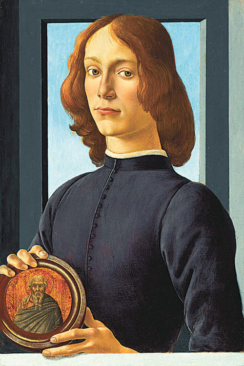 산드로 보티첼리 ‘원형 메달을 든 청년의 초상’,1480년경.