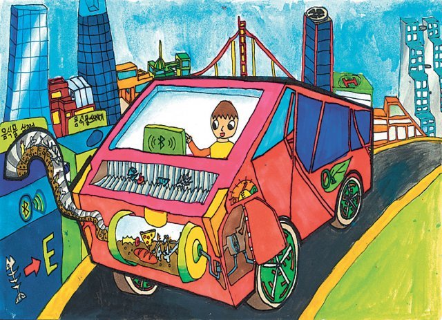 김학준 어린이의 ‘환경을 지키는 자동차’. 현대자동차 제공
