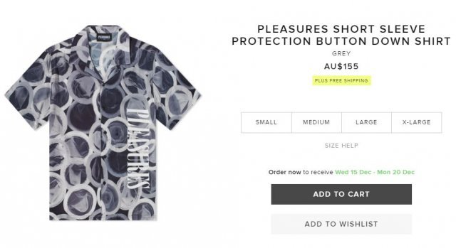 제이홉이 입은 콘돔이 그려진 티셔츠. END 공식 홈페이지 캡처