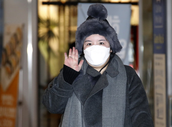 방송인 에이미가 지난 1월 인천국제공항을 통해 중국 광저우에서 입국하고 있다.(뉴스1 DB)