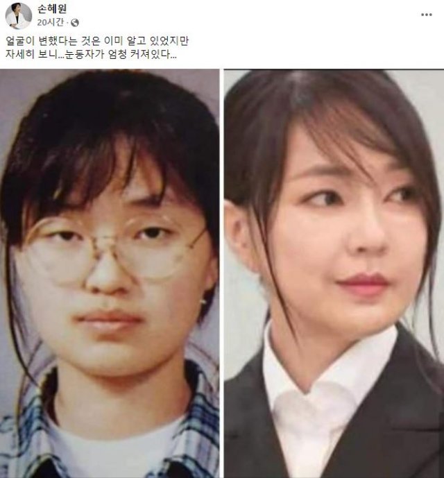 손혜원 전 더불어민주당 의원 페이스북 갈무리