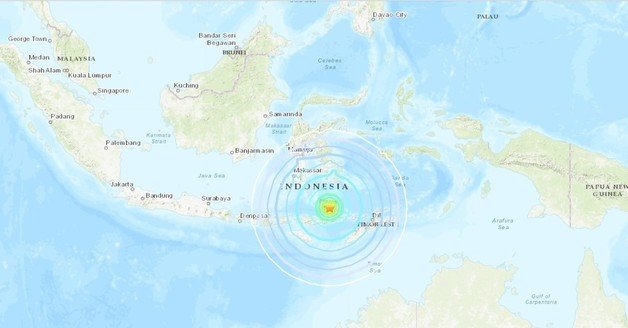 인도네시아 동부 해역에서 14일(현지시간) 오후 12시20분께 규모 7.3의 지진이 발생했다. 출처: USGS © 뉴스1