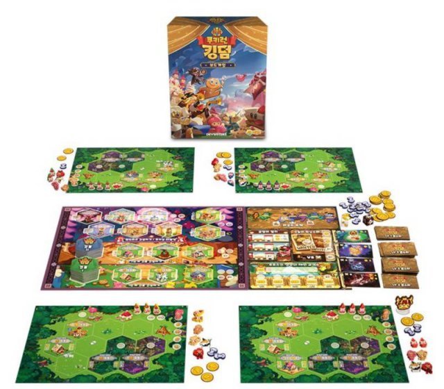 알차게 구성된 쿠키런 킹덤 보드 게임 구성물 (제공=젬블로)