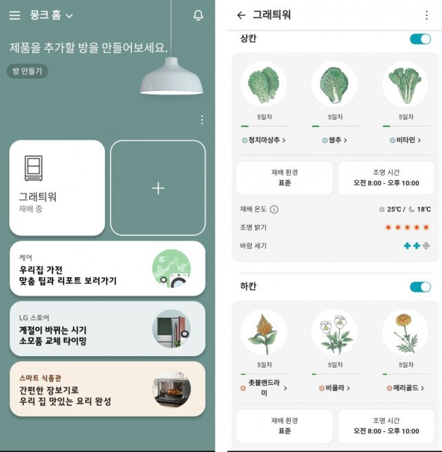 LG ThinQ 앱으로 틔운을 원격으로 관리, 제어할 수 있다 (출처=IT동아)