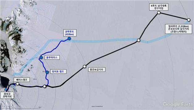 코리안루트 탐사대 경로(극지연구소 제공)