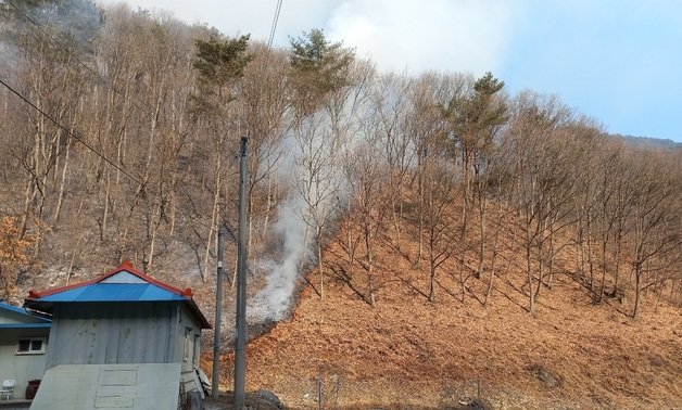 3일 낮 12시2분쯤 강원 인제 남면에서 산불이 발생해 산림당국이 진화작업을 펼치고 있다.(산림청 제공) 2022.1.3/뉴스1