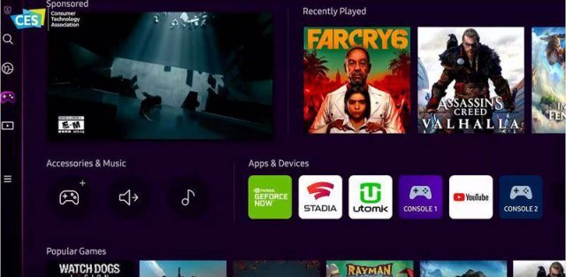삼성전자의 스마트TV와 모니터를 위한 클라우드 게임 플랫폼인 '게이밍 허브'. 출처=삼성전자