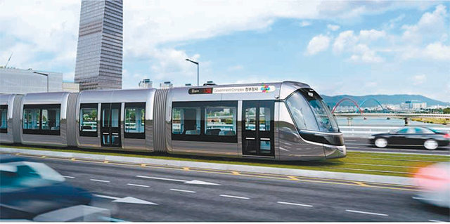 대전시는 2027년 개통되는 대전도시철도 2호선 트램의 외관 색상 시민선호도 조사를 실시한다. 대전시 제공