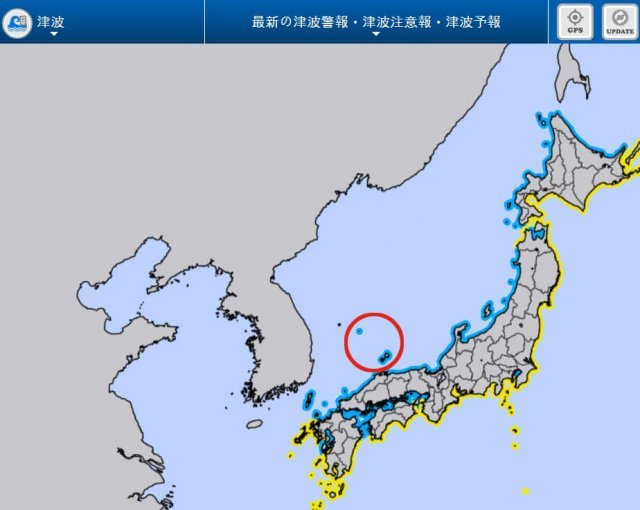 일본 기상청 지도에 표기된 독도. 서경덕 교수 페이스북