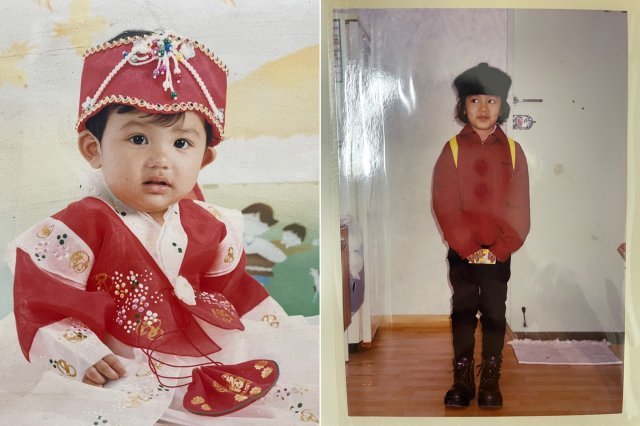 샤니 씨의 첫 돌 사진(왼쪽)과 7살 때 모습. 서샤니 씨 제공.