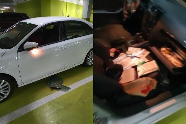 인천 서구의 한 아파트 지하주차장에서 주차된 차량 유리창이 깨지고 차량 내 있던 금품이 사라졌다/사진=인터넷 커뮤니티 보배드림 갈무리