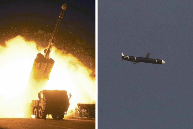 북한이 작년 9월11~12일 신형 장거리순항미사일을 시험발사했다. (평양 노동신문=뉴스1)