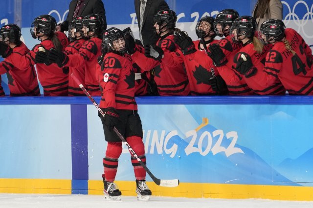 캐나다 여자 아이스하키 대표팀. AP Photo