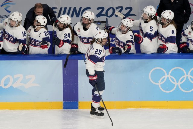 미국 여자 아이스하키 대표팀. AP Photo