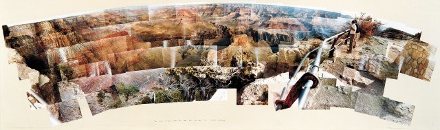 데이비드 호크니의 ‘레일이 있는 그랜드캐니언 남쪽 끝, 1982년 10월’(1982년). 여러 장의 사진으로 만든 포토콜라주 작품이다.