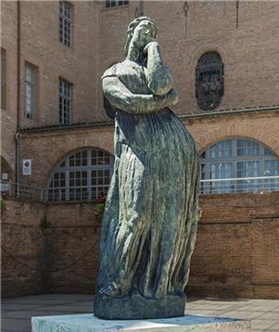 에밀 앙투안 부르델의 ‘페넬로페’(1907년). 페넬로페가 한 손으로 턱을 괴고 깊은 생각에 잠겨 있다. 위키피디아 제공