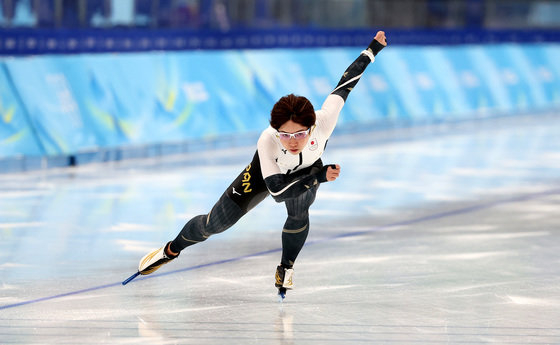 올림픽 2연패에 도전하는 일본 여자 스피드스케이팅 간판스타 고다이라 나오(36)가 1일 중국 베이징 국립 스피드 스케이팅 경기장(오벌)에서 훈련을 하고 있다. 2022.2.1/뉴스1