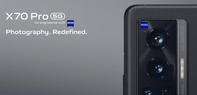 자이스 T* 코팅과 렌즈 기술로 만든 스마트폰 비보 X70 프로. 출처 = 비보