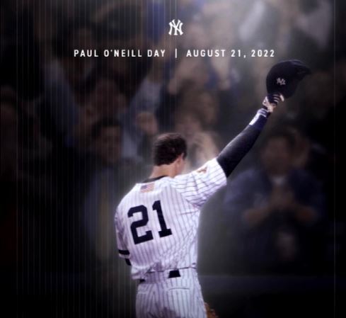 뉴욕 양키스가 폴 오닐의 번호를 영구 결번으로 지정하기로 했다. 뉴욕 양키스 홈페이지 화면 캡처