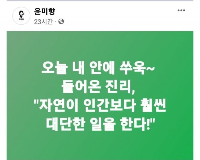 윤미향 의원 페이스북 글 캡처