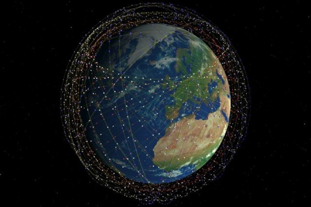 전기차 업체인 테슬라 창업자 일론 머스크가 설립한 민간 우주기업 스페이스X가 서비스하고 있는 위성 인터넷 ‘스타링크’의 운용 개념도. 스페이스X 제공