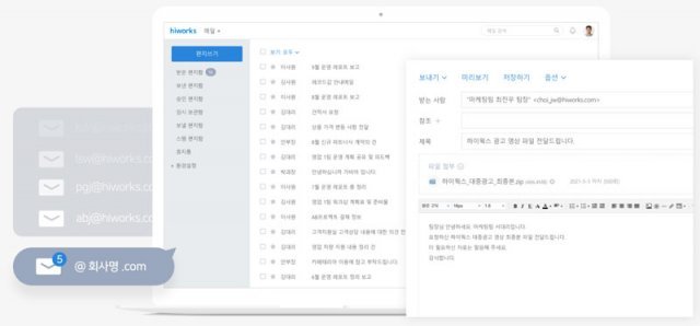 무제한 보안 기업형 상품을 선택할 수 있는 하이웍스의 메일 서비스 (출처=가비아)