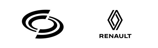 르노코리아자동차 새 로고(왼쪽)와 르노 브랜드 로고