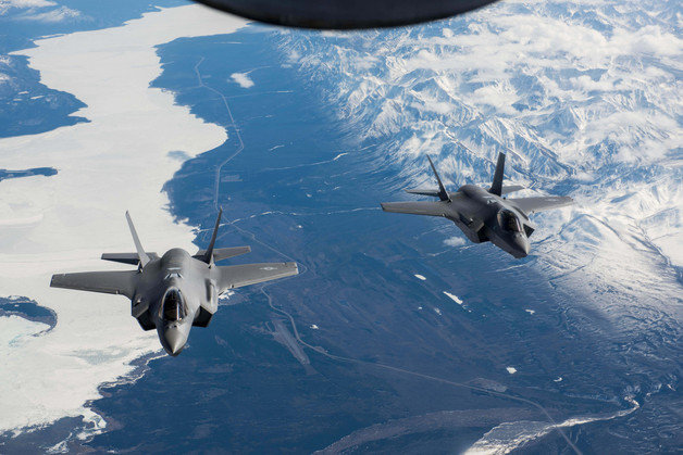 미국 알래스카주 아일슨 공군기지(제354전투비행단) 소속 F-35A 스텔스 전투기 (미 인도태평양사령부)