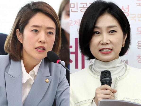 고민정 의원(왼쪽)과 허은아 수석대변인. 뉴스1