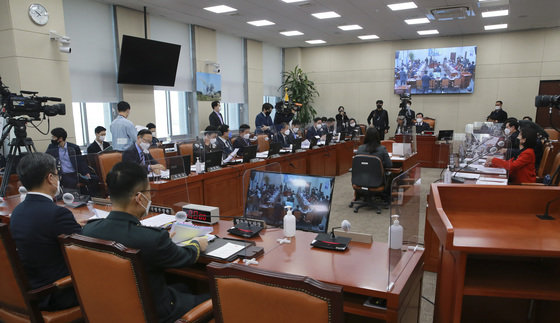 22일 오전 서울 여의도 국회에서 국방위원회 전체회의가 열리고 있다. 2022.3.22/뉴스1 © News1