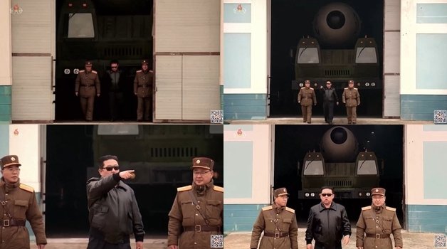 북한 조선중앙TV가 25일 공개한 ICBM ‘화성-17형’ 시험발사 영상 캡처. © 뉴스1