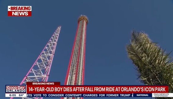 미국 플로리다주 올랜도의 한 놀이공원에서 14세 소년의 추락 사고가 발생했다 (뉴욕포스트 갈무리) ⓒ 뉴스1