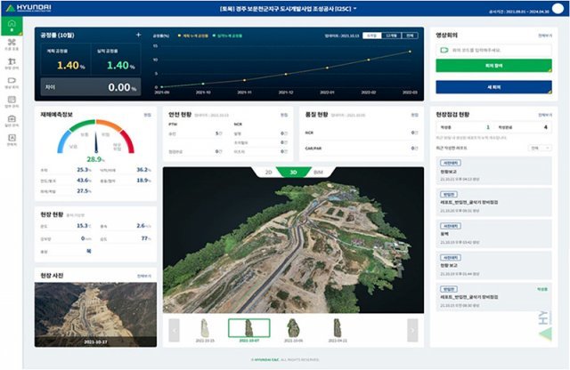 현대건설 원격 현장관리 시스템. 출처 : 딥파인
